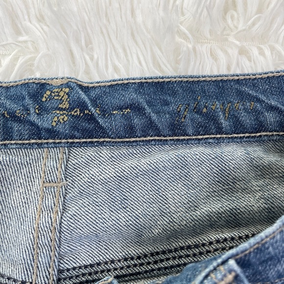 7 For All Mankind Pants Womens 31 Blue Ginger Flared Medium Wash Denim Jeans USA - Picture 3 of 15